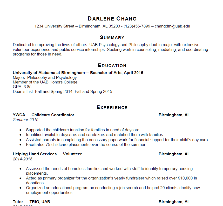 Sample Resume 2