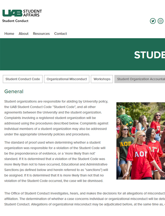 Student Organization Accountability Procedures