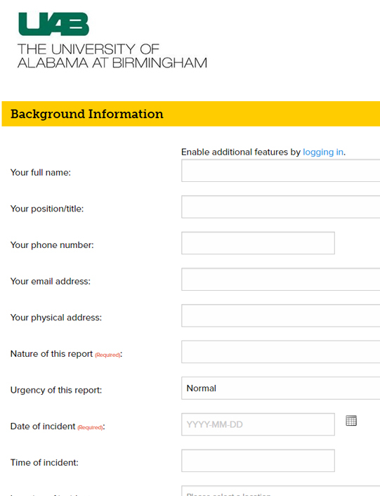 Student Conduct Reporting Form