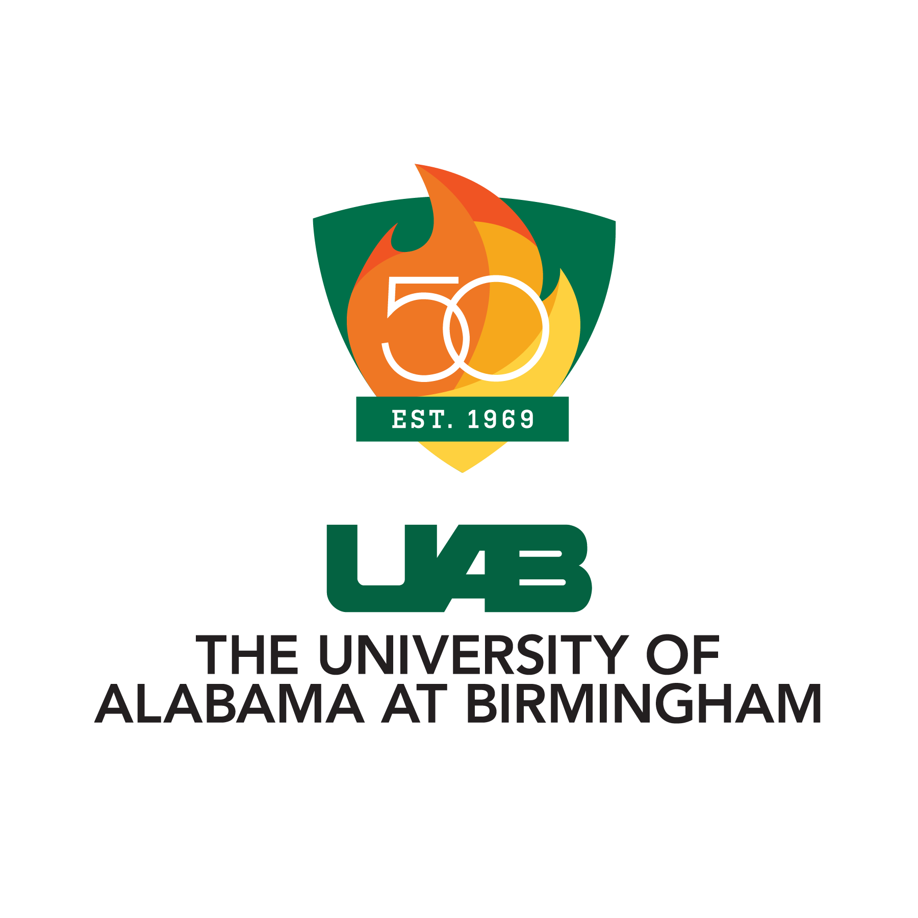 UAB 50th Logo - Shield Only - Color Outline