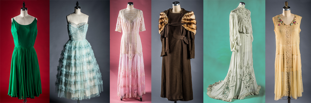 Photos of dresses from the vintage collection