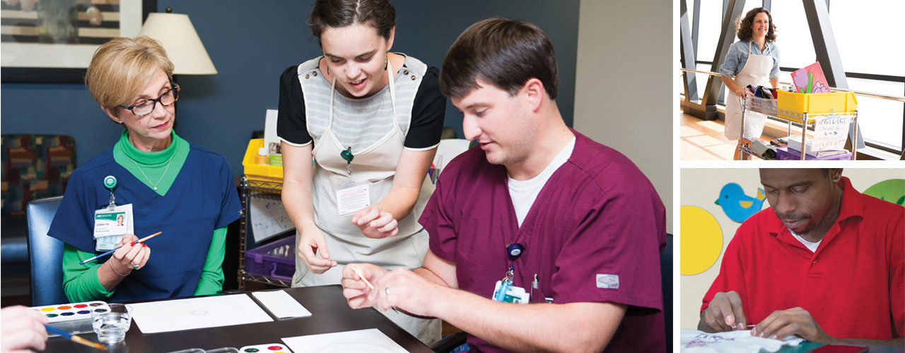 Photos of Arts in Medicine artists and classes