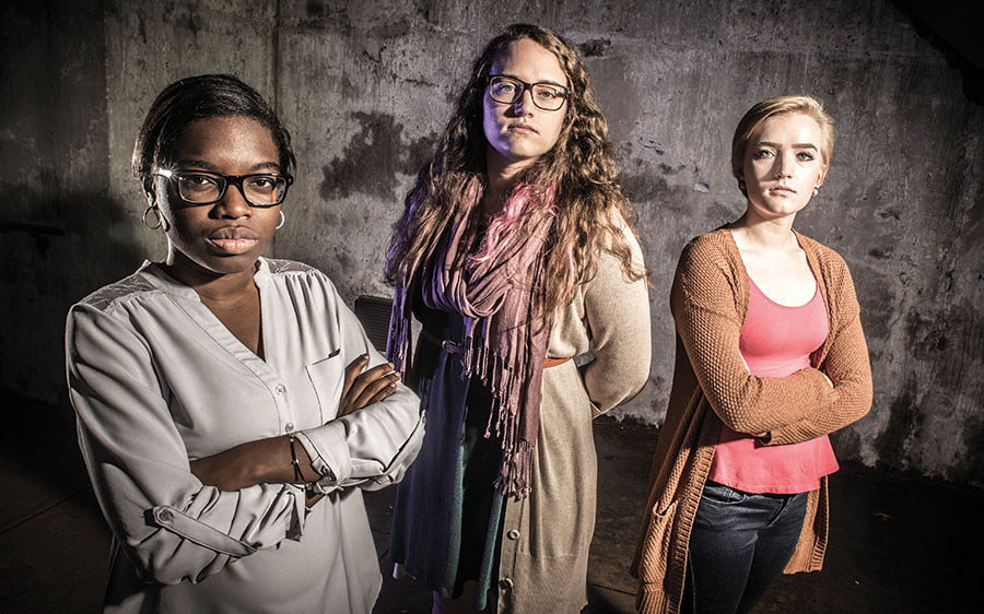 Photo of students Sarah Griffin, Sarah Leffel, and Tessa Case