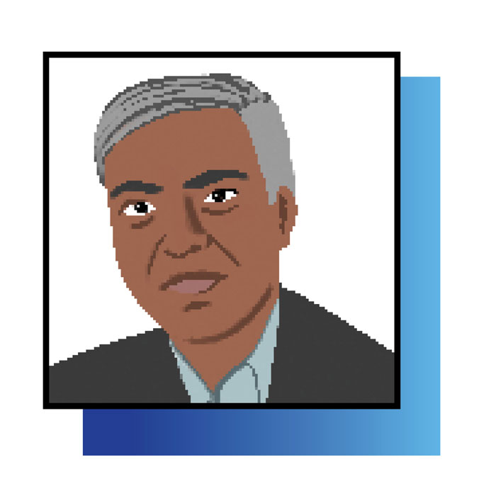 Illustrated head shot of Nitesh Saxena