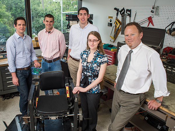 Photo of biomedical engineering students and professor