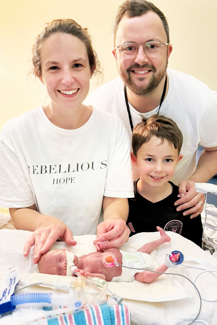 Becca, Jake, Theo, and Jude Tobin before their return to the UK