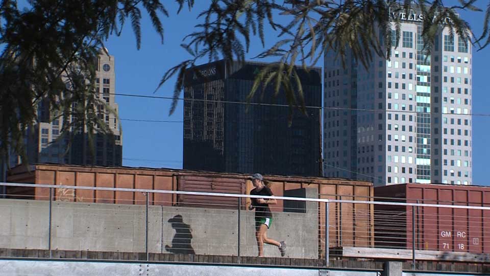 Walking and biking at Railroad Park