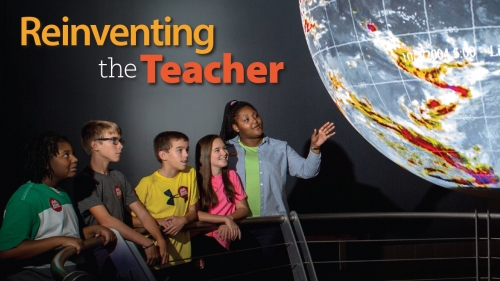 Photo of Kristen Bates teaching students at McWane Science Center